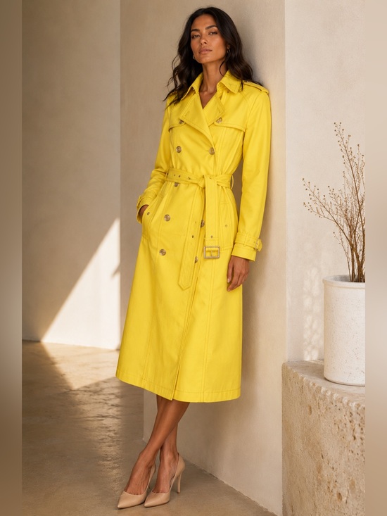Michael Kors Jackets & Blazers - Michael Kors Yellow Lightweight Trench Coat NWT